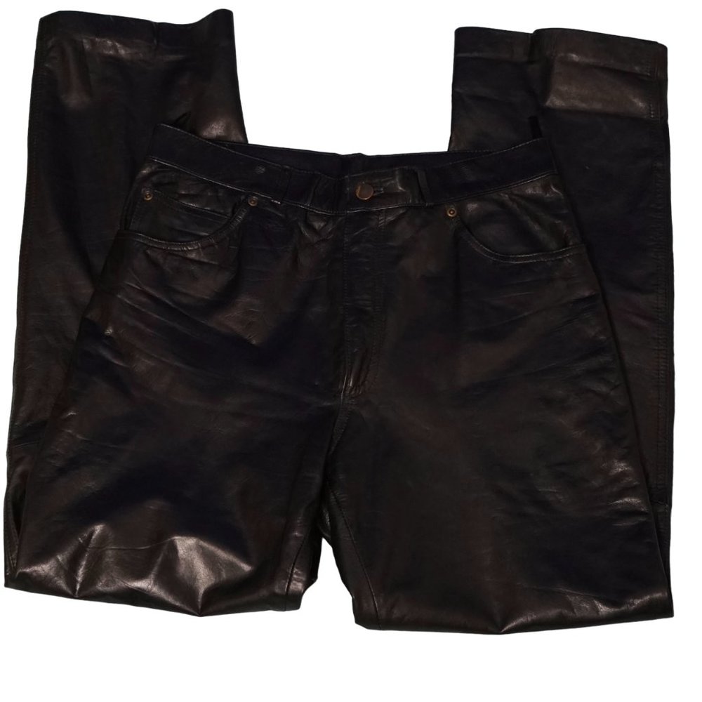 💜 VINTAGE WILSON'S LEATHER Black Genuine Leather Pants (32)